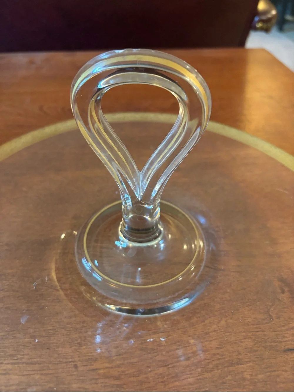 Center Handle Serving Tray w Gold Trim